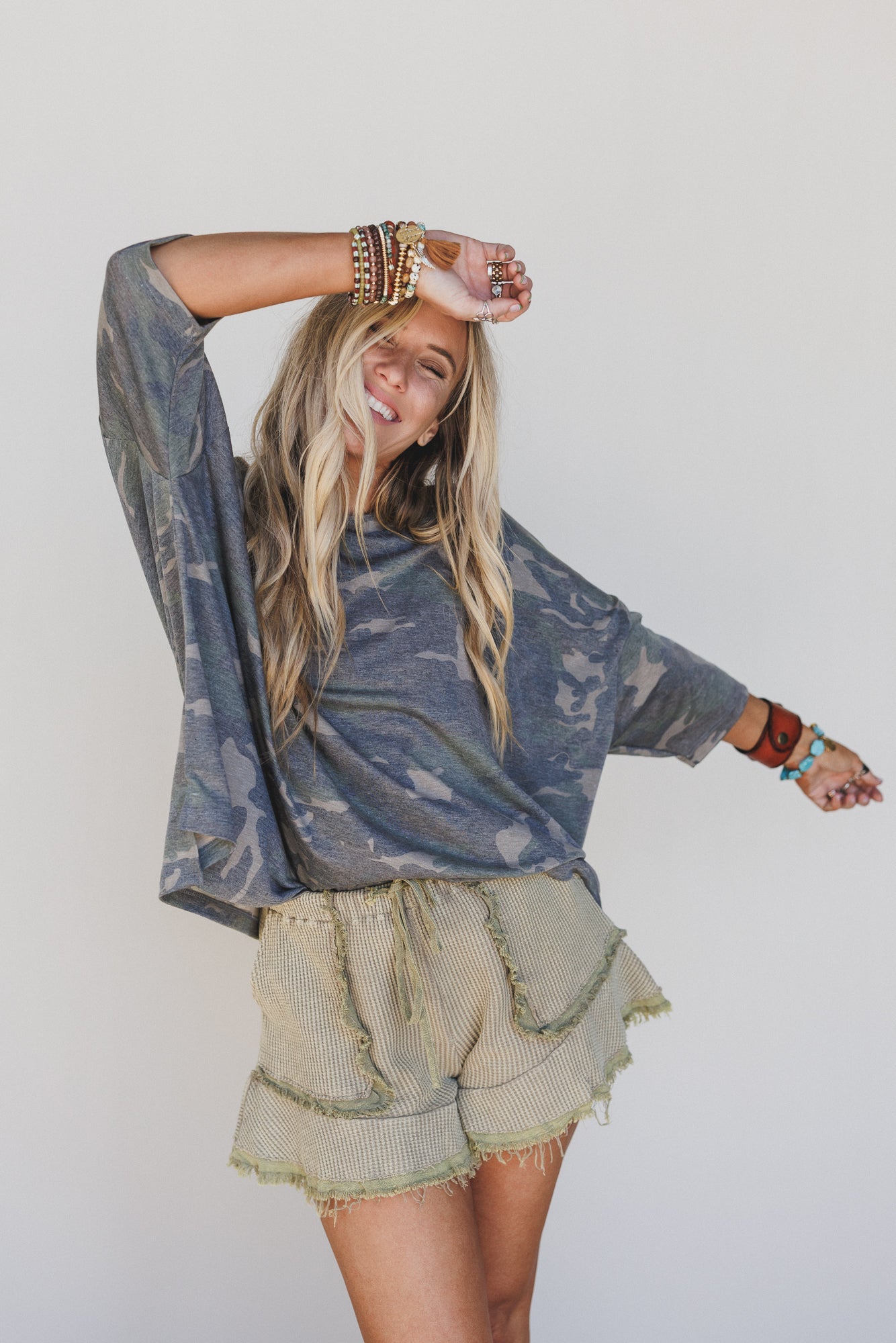 The Nest Country Girl Camo Top - Olive