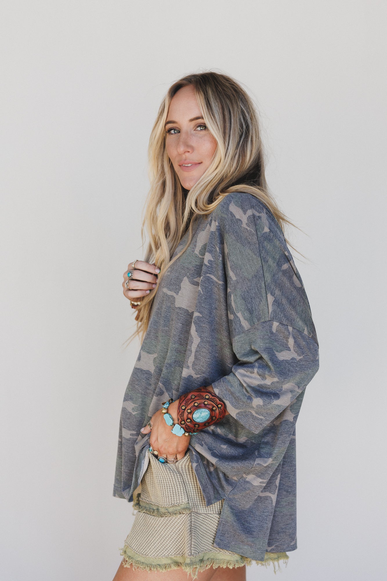 The Nest Country Girl Camo Top - Olive