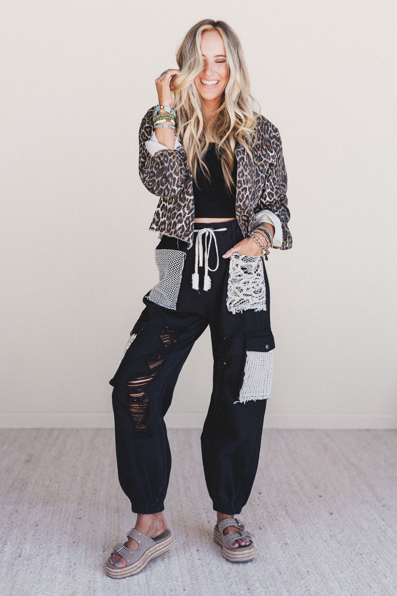 Meadowcat Denim Jacket - Leopard Multi