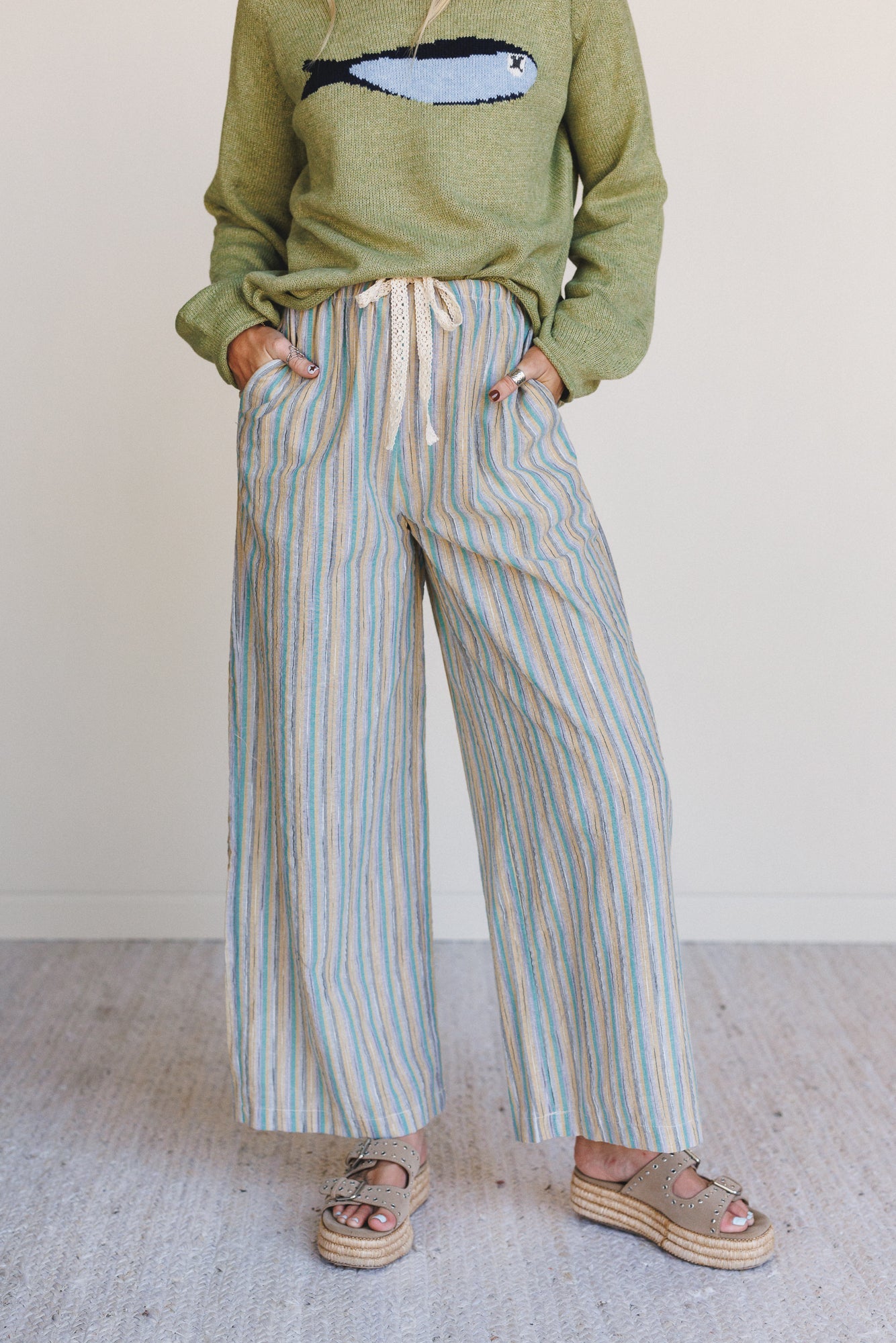 Sunkissed in Stripes Pants - Teal
