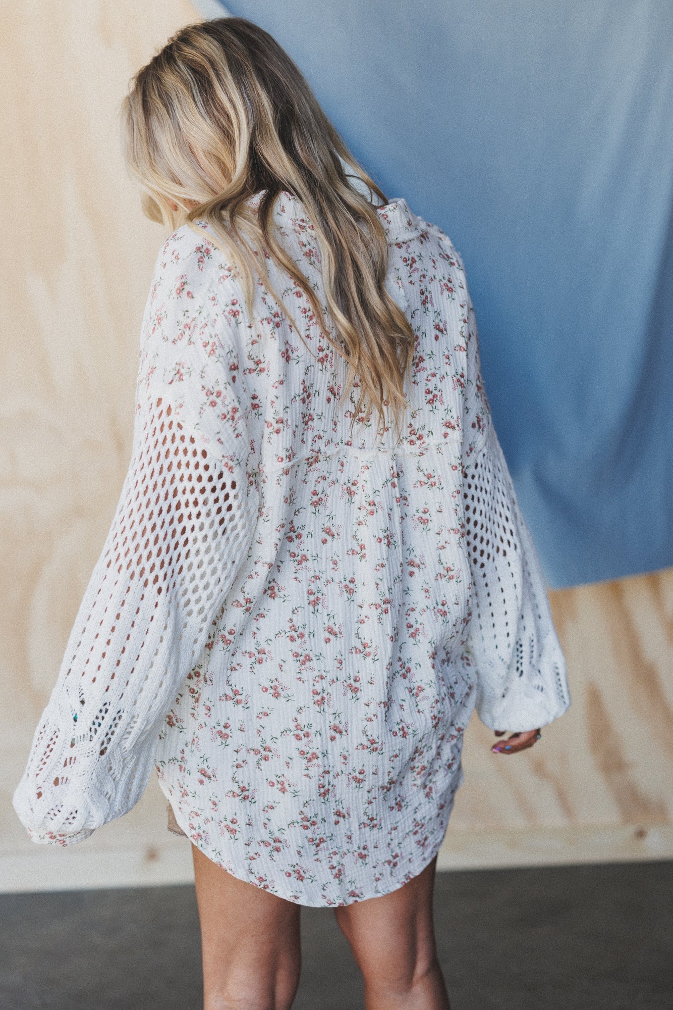 Floral Fantasia Button Down Top - Cream