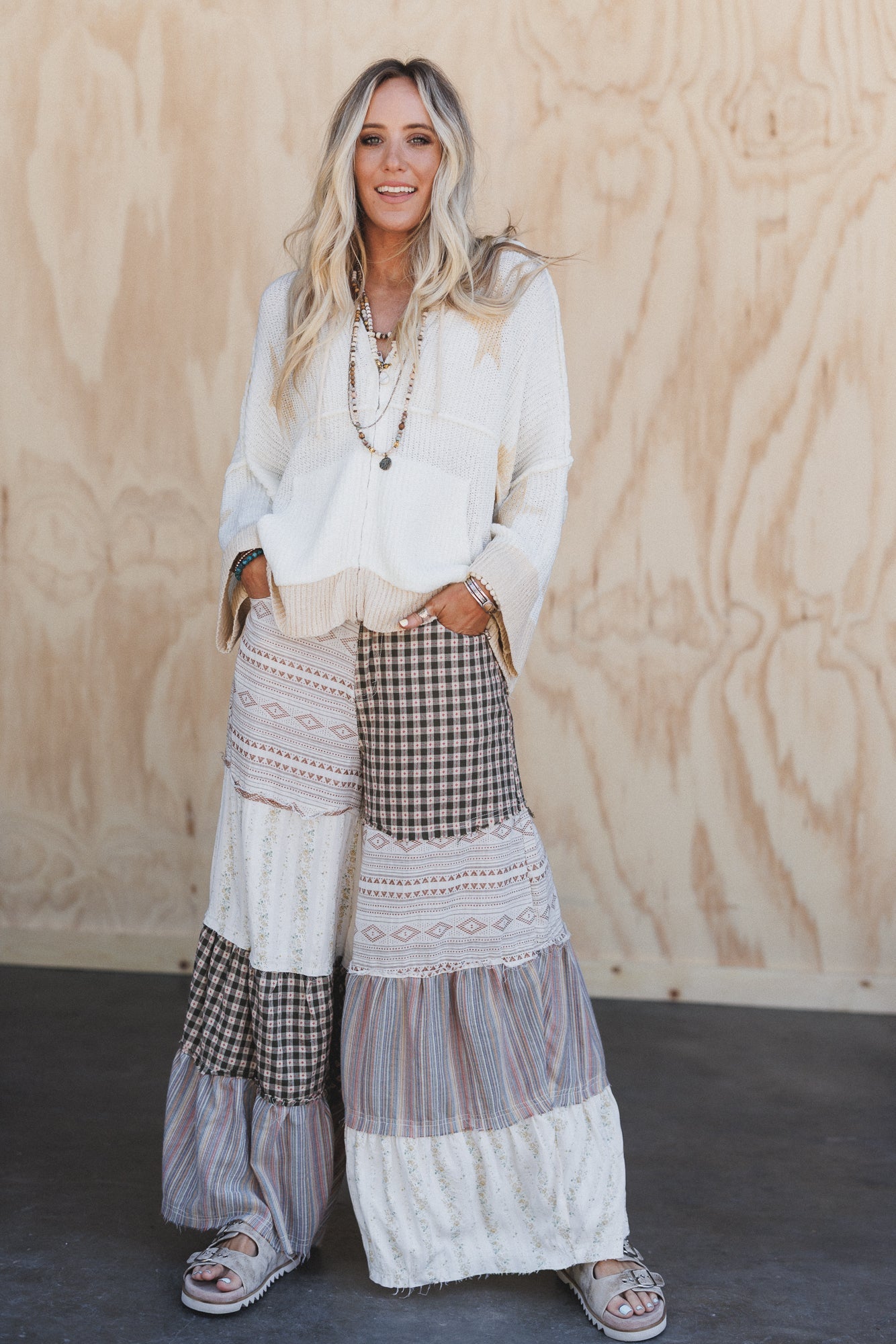 Jane Tiered Pants - Natural