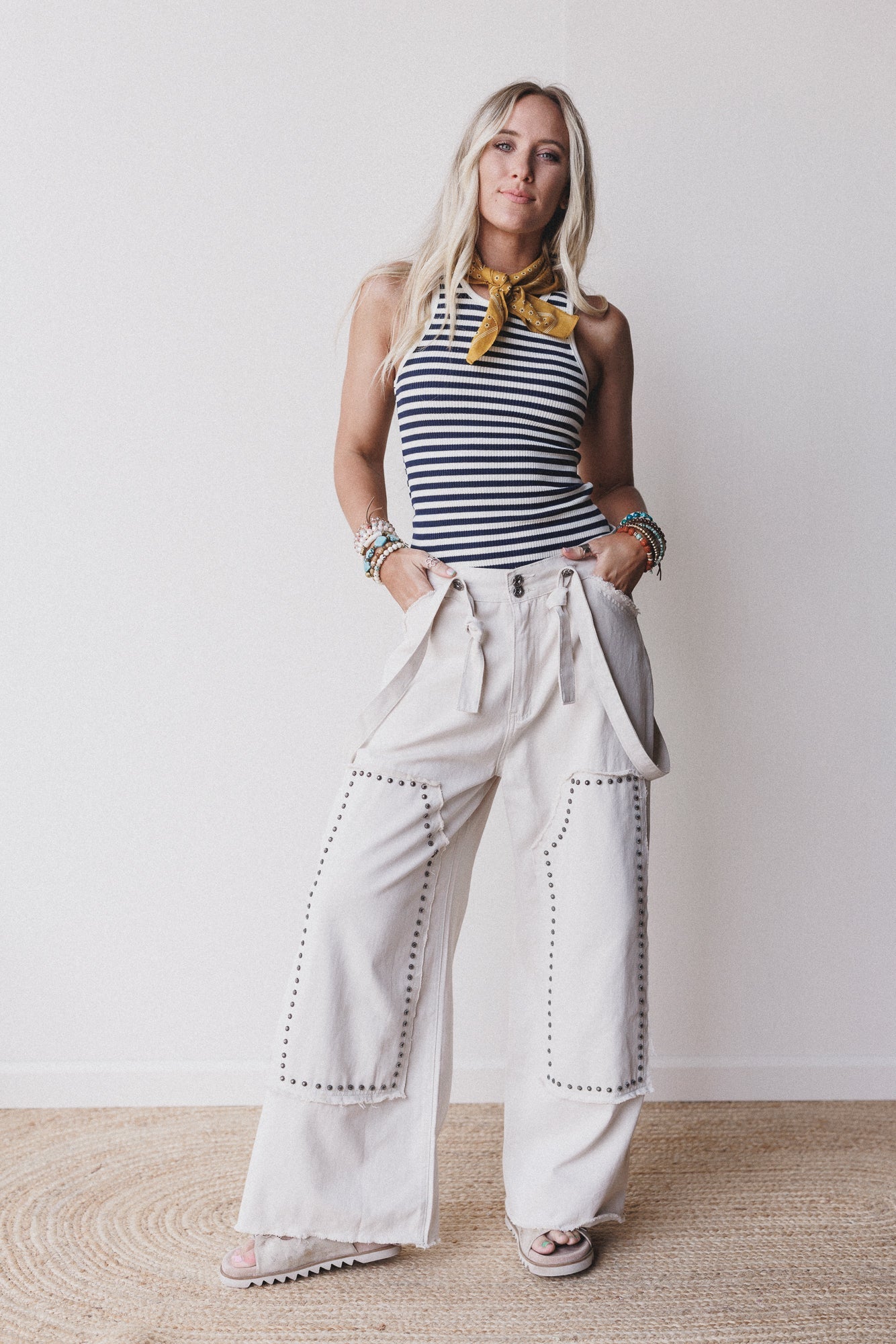 Wildflow Stripe Top - Navy