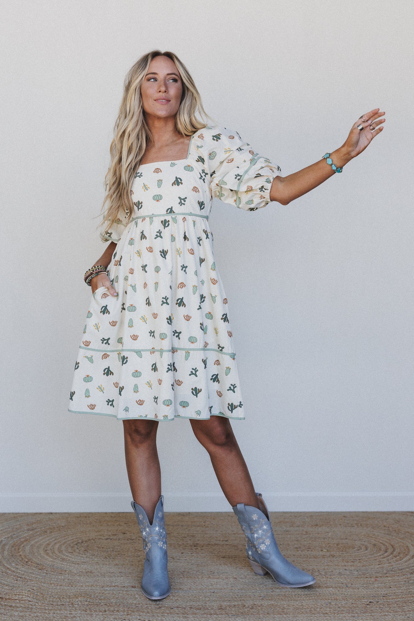 Cactus Skyline Dress - Cream