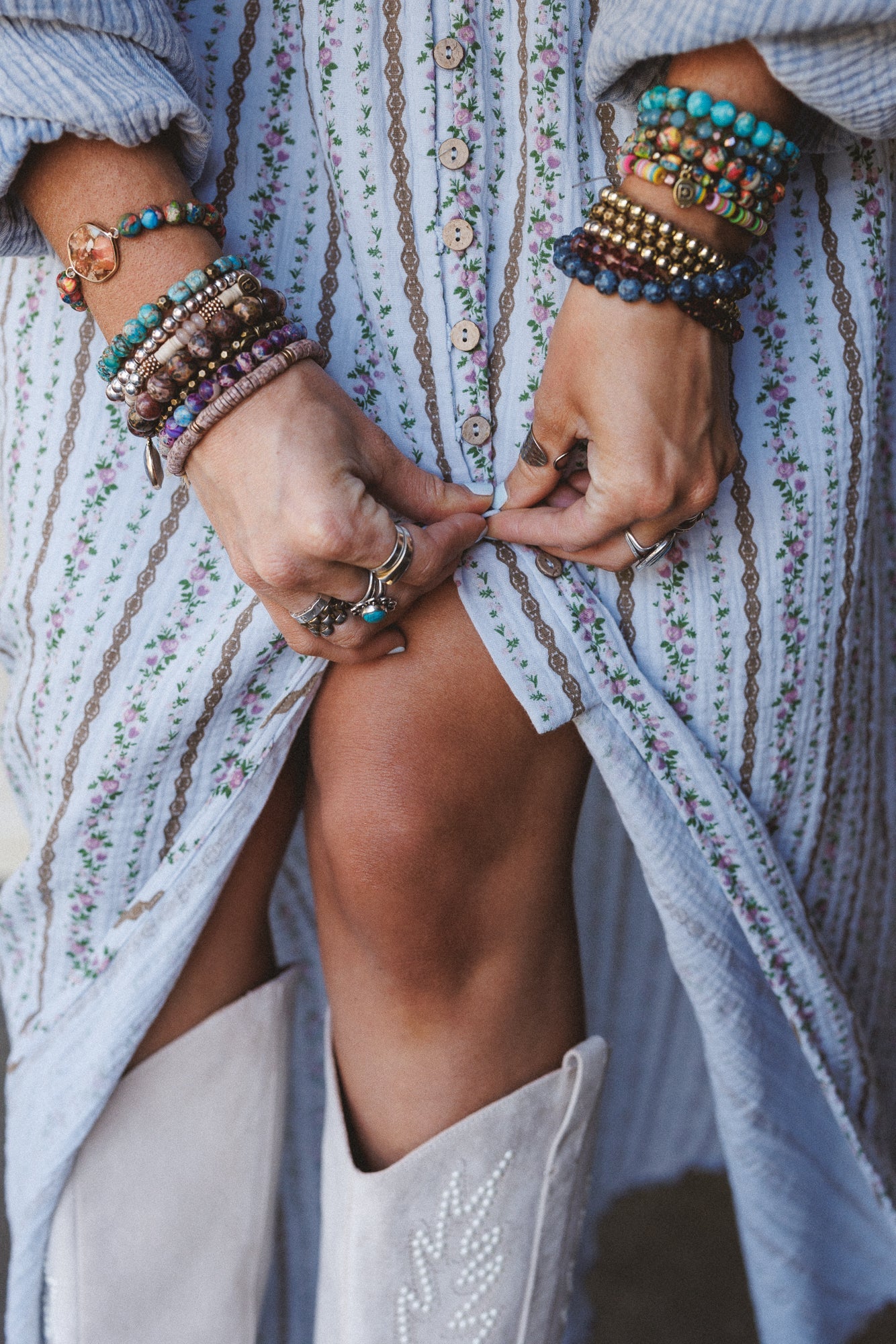 Boheme Bliss Maxi Skirt - Blue