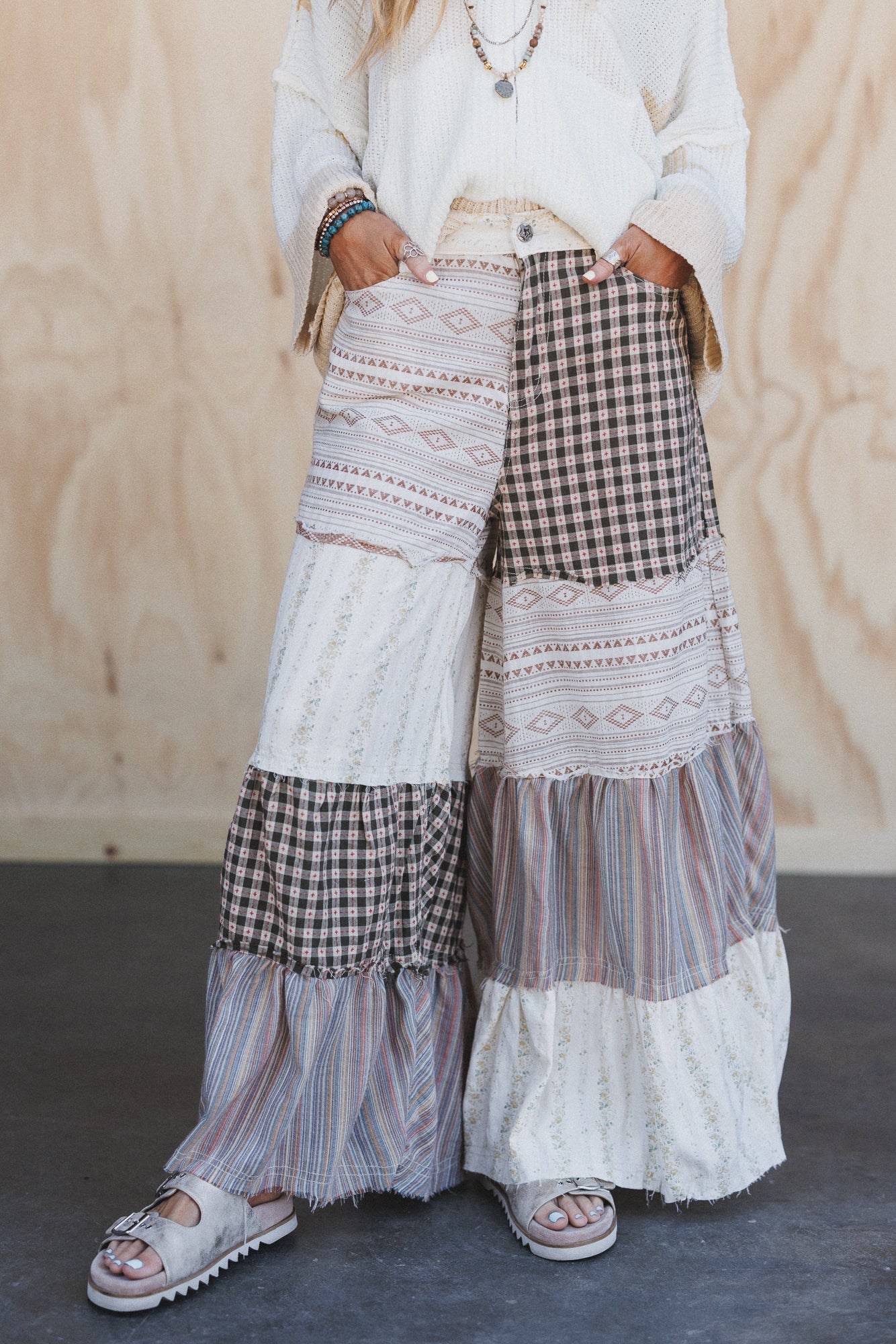 Jane Tiered Pants - Natural