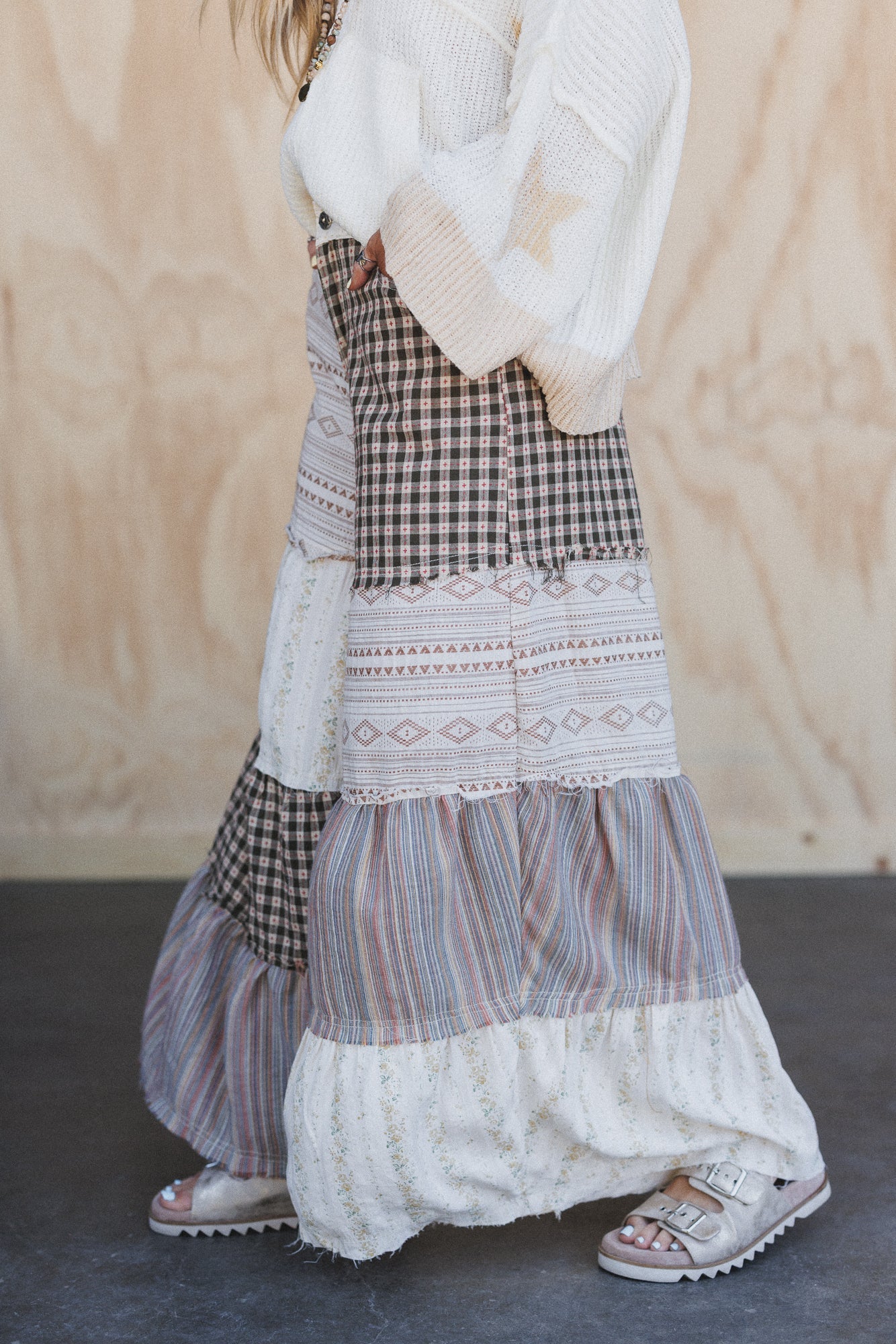 Jane Tiered Pants - Natural