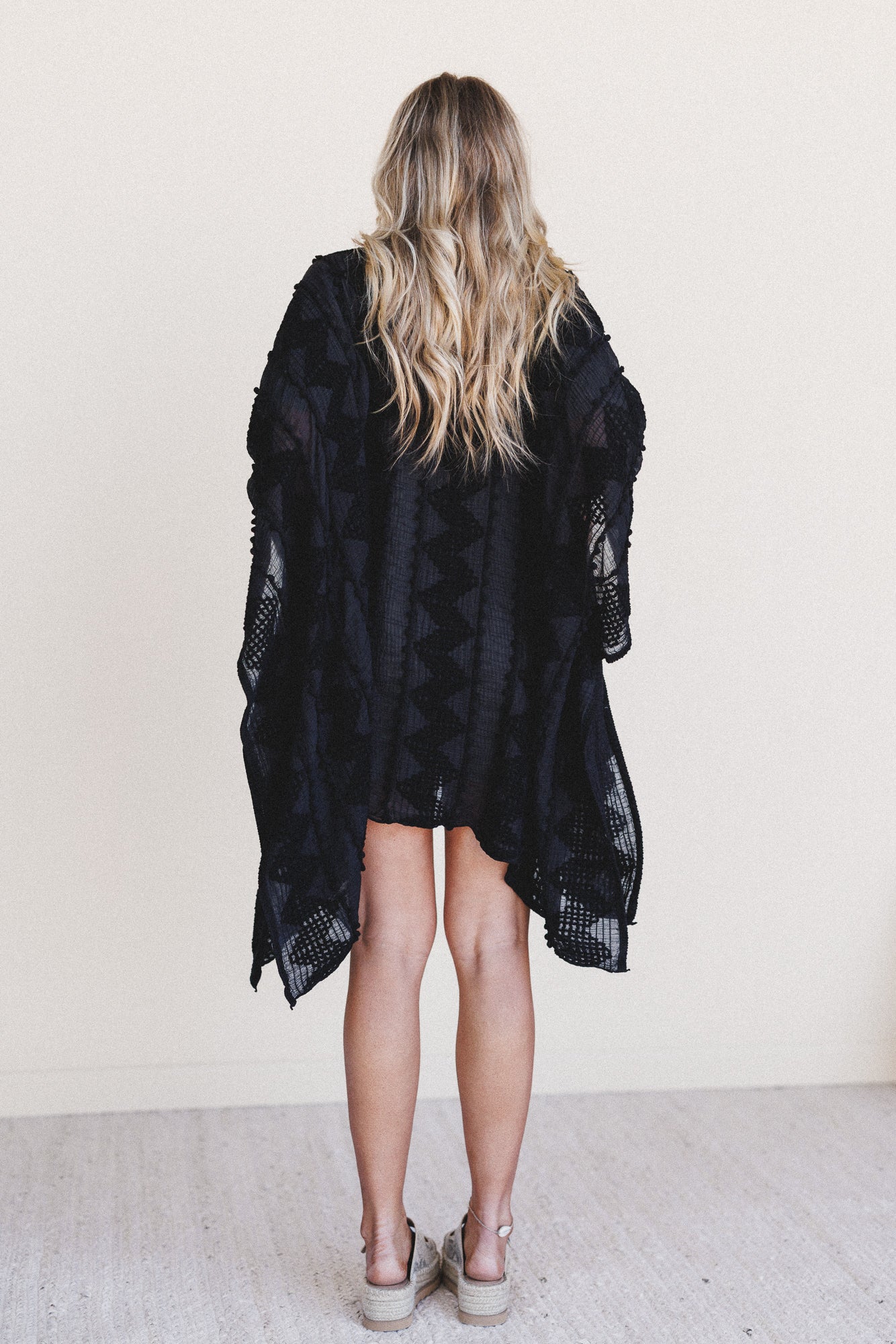 Bali Embroidered Kimono - Black