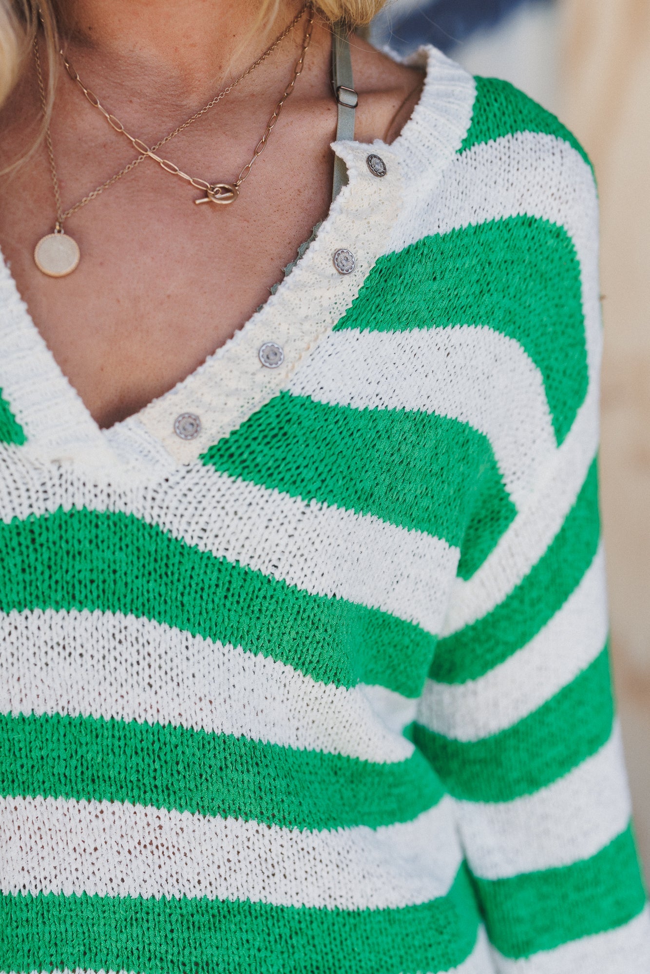Sandy Shores Striped Top - Ivory