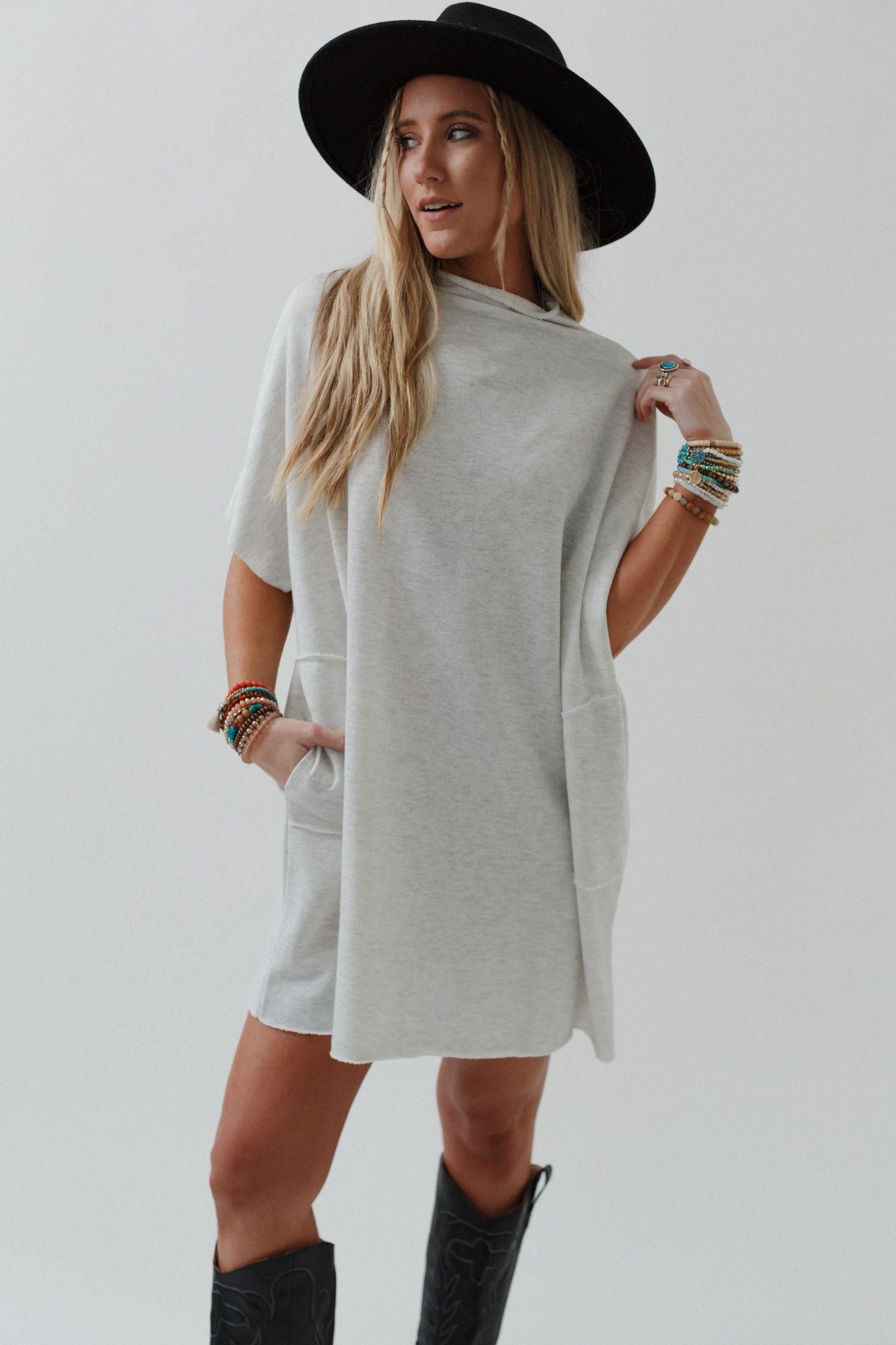 The Nest Laid Back Luxe Dress - Light Heather Gray