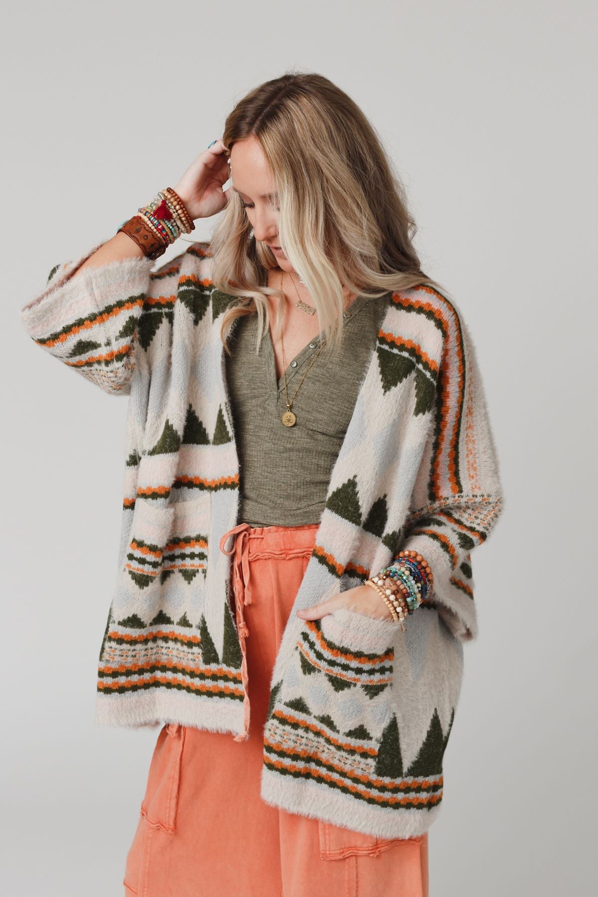 Keep It Up Oversized Cardigan - Olive