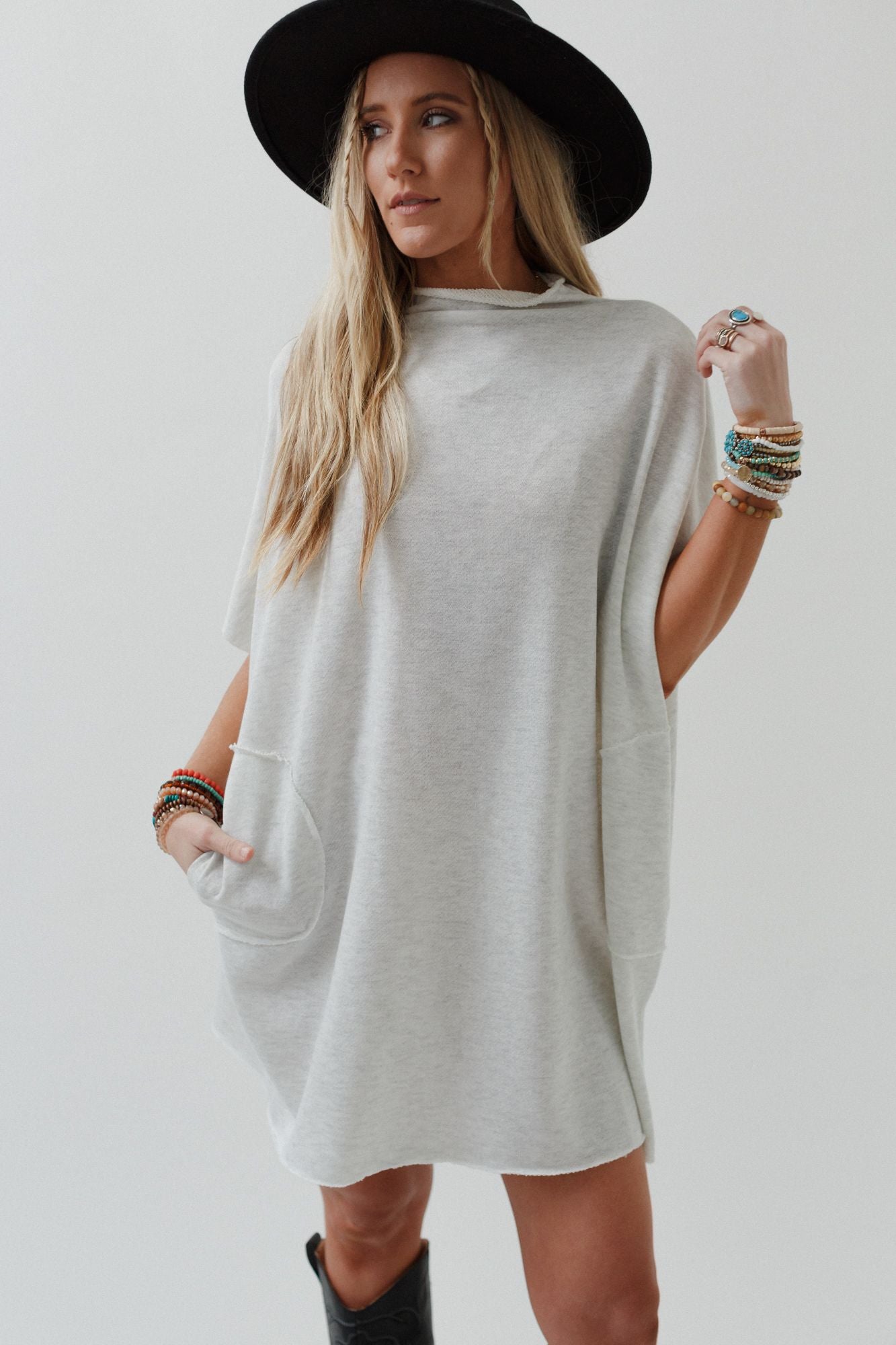 The Nest Laid Back Luxe Dress - Light Heather Gray