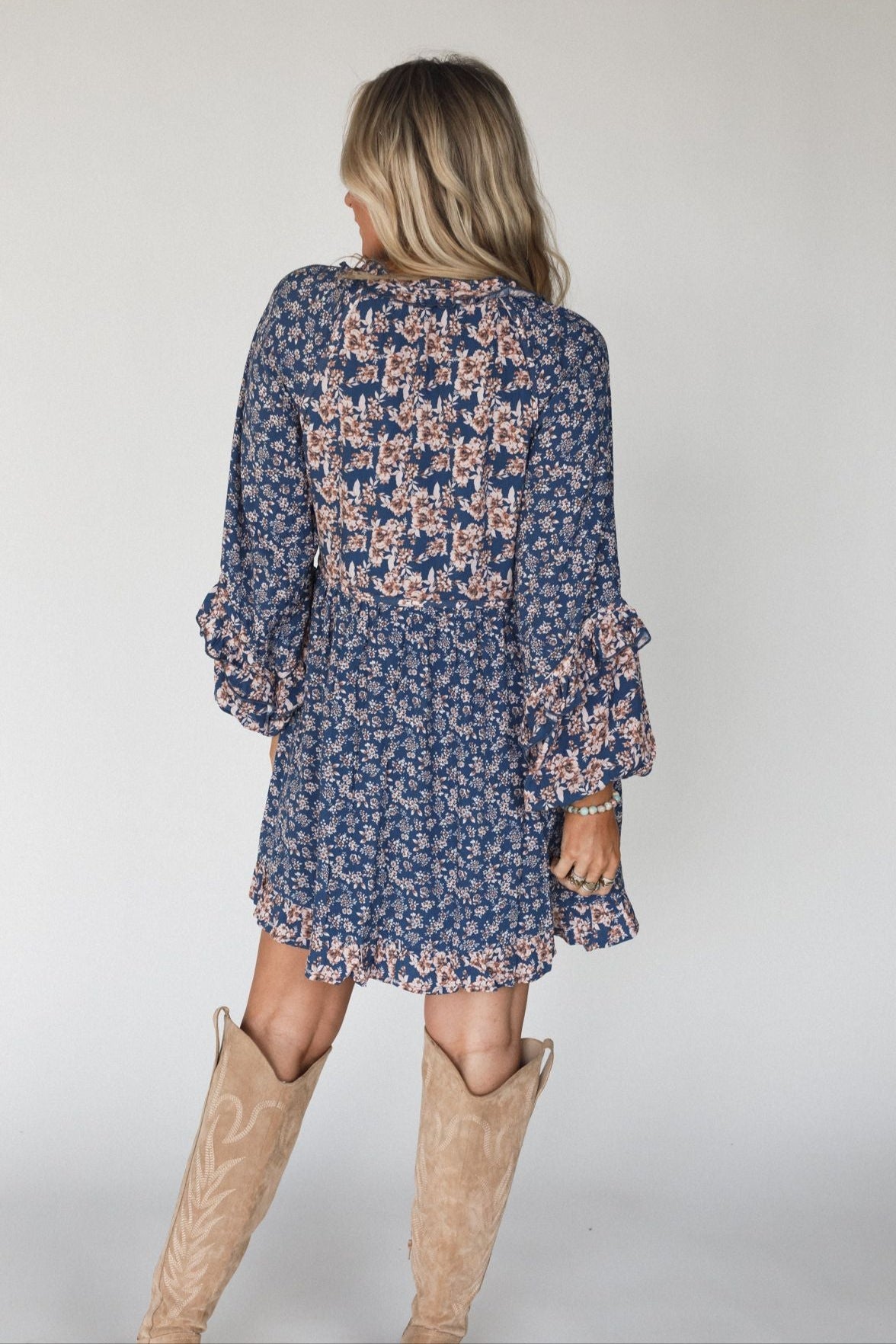 Alvina Floral Dress - Navy
