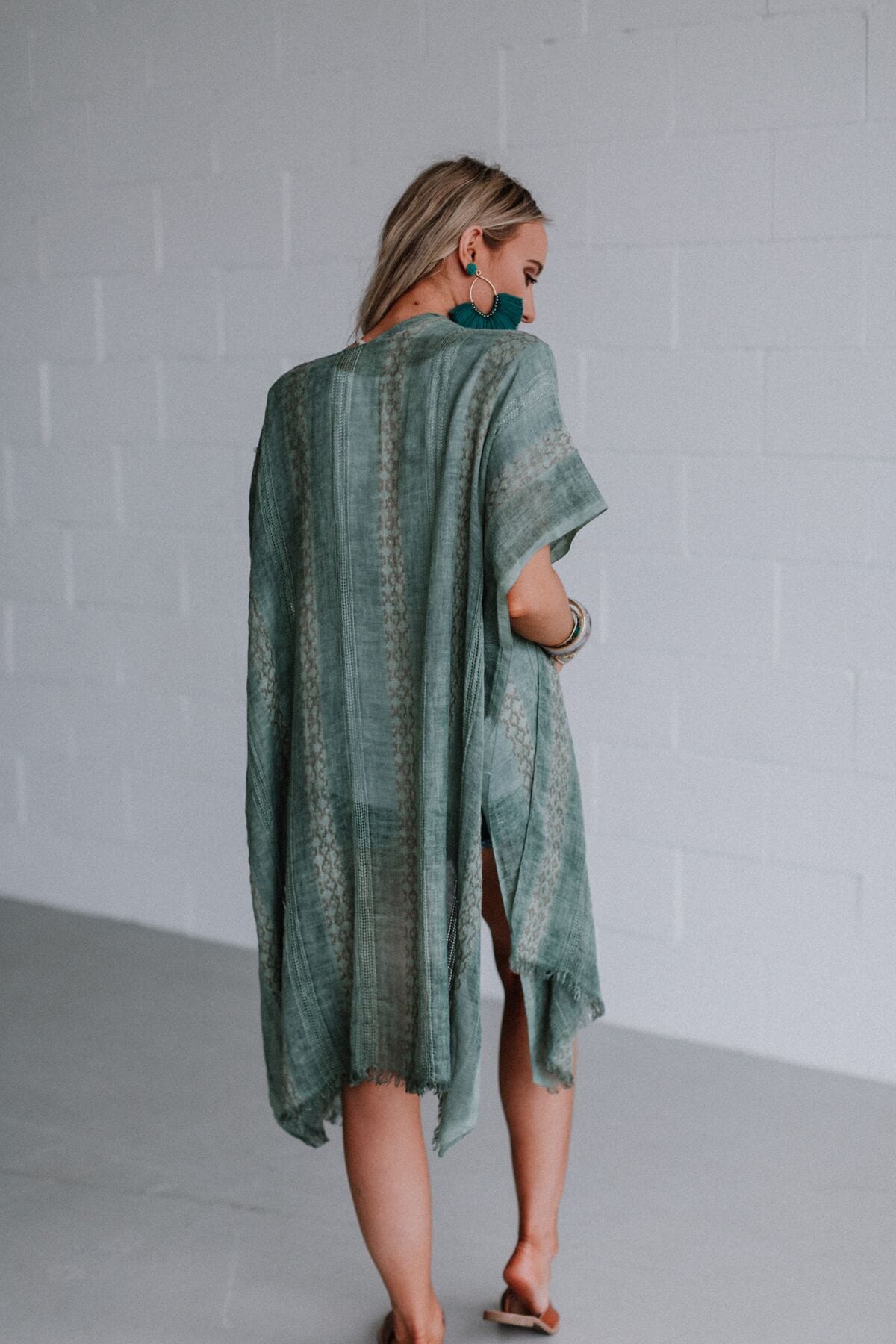 Sunny Afternoon Duster Kimono - Sage