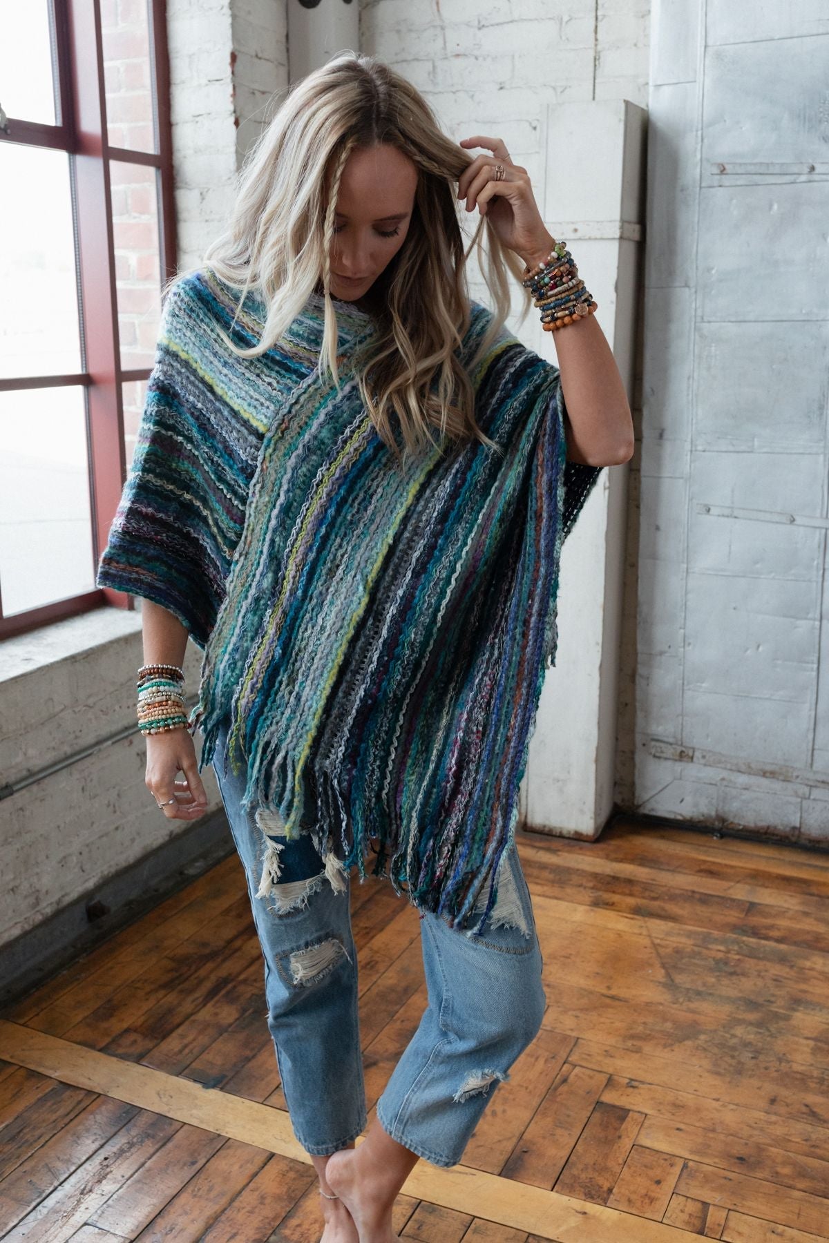 Madeleine Poncho - Blue