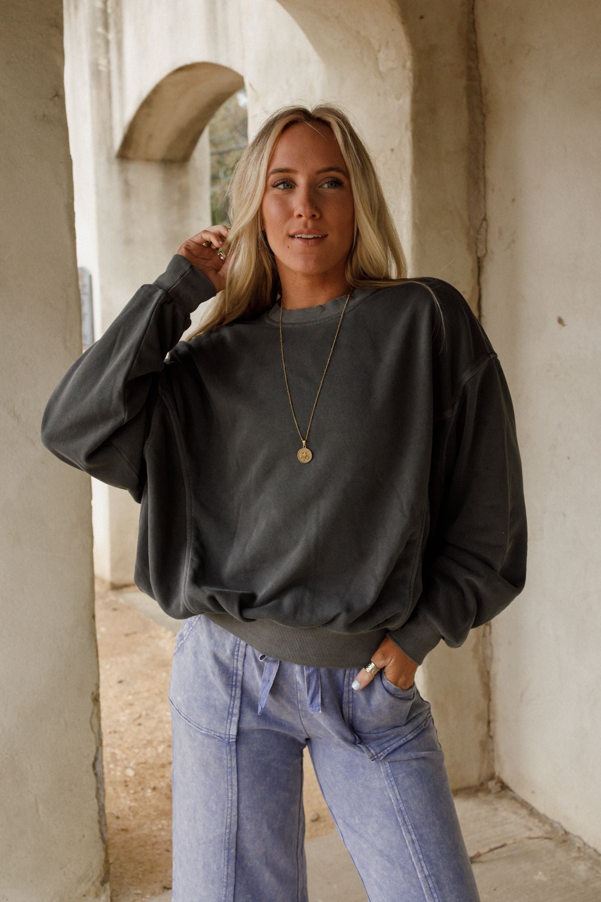 Summit Cozy Pullover - Ash Black