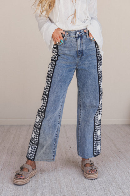 Wildwoven Crochet Jeans - Light Wash