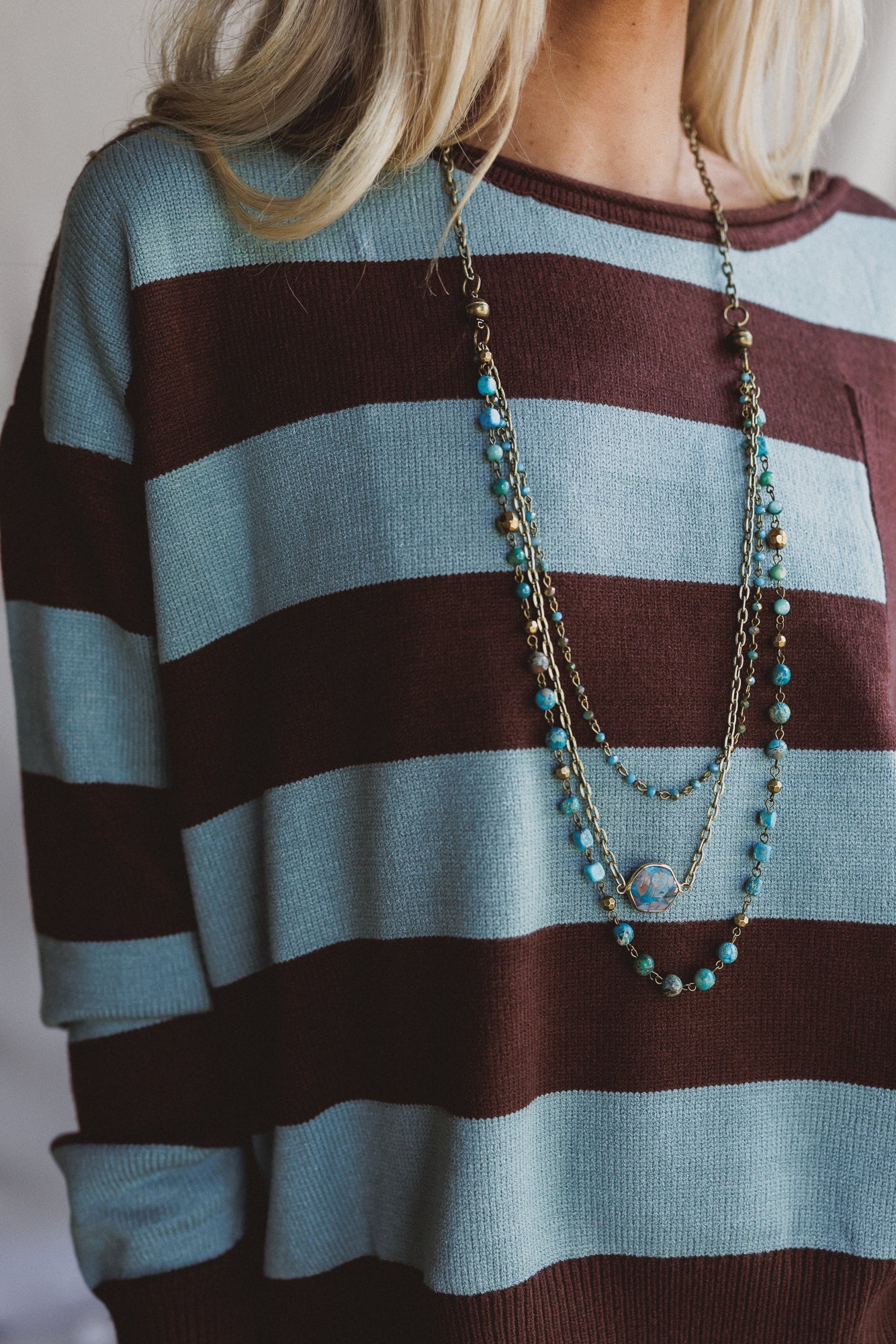 Turquoise Cascade Necklace - Turquoise