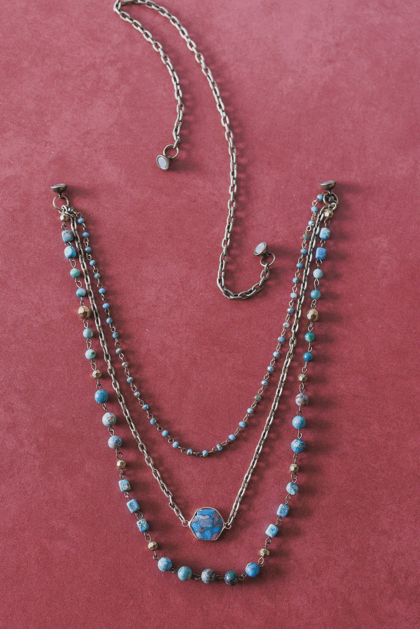 Turquoise Cascade Necklace - Turquoise