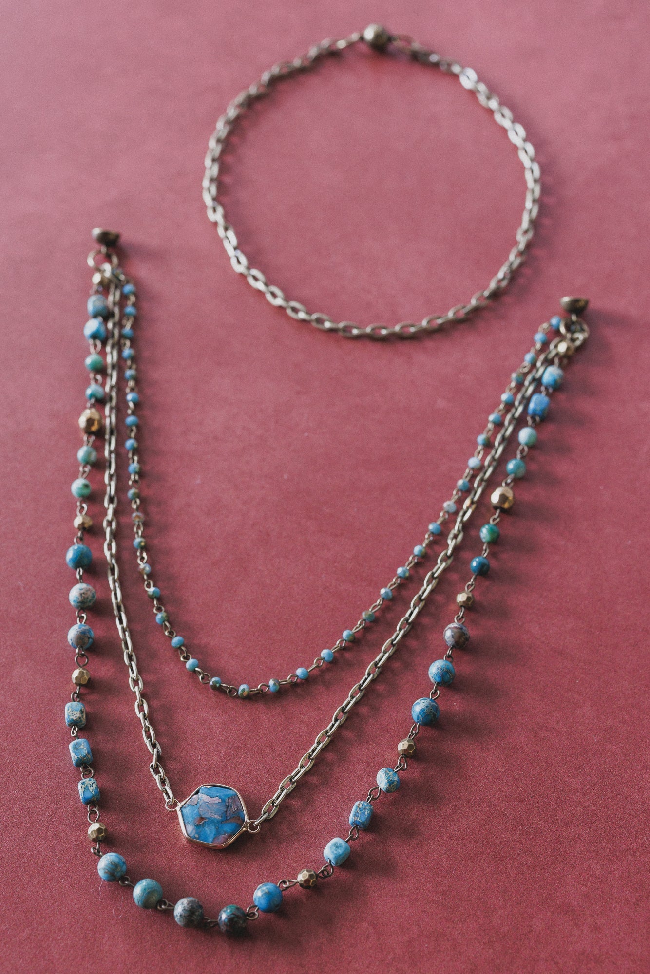 Turquoise Cascade Necklace - Turquoise