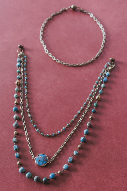 Turquoise Cascade Necklace - Turquoise