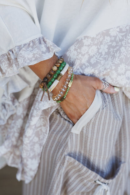 Romilly Bracelet Set - Green Multi