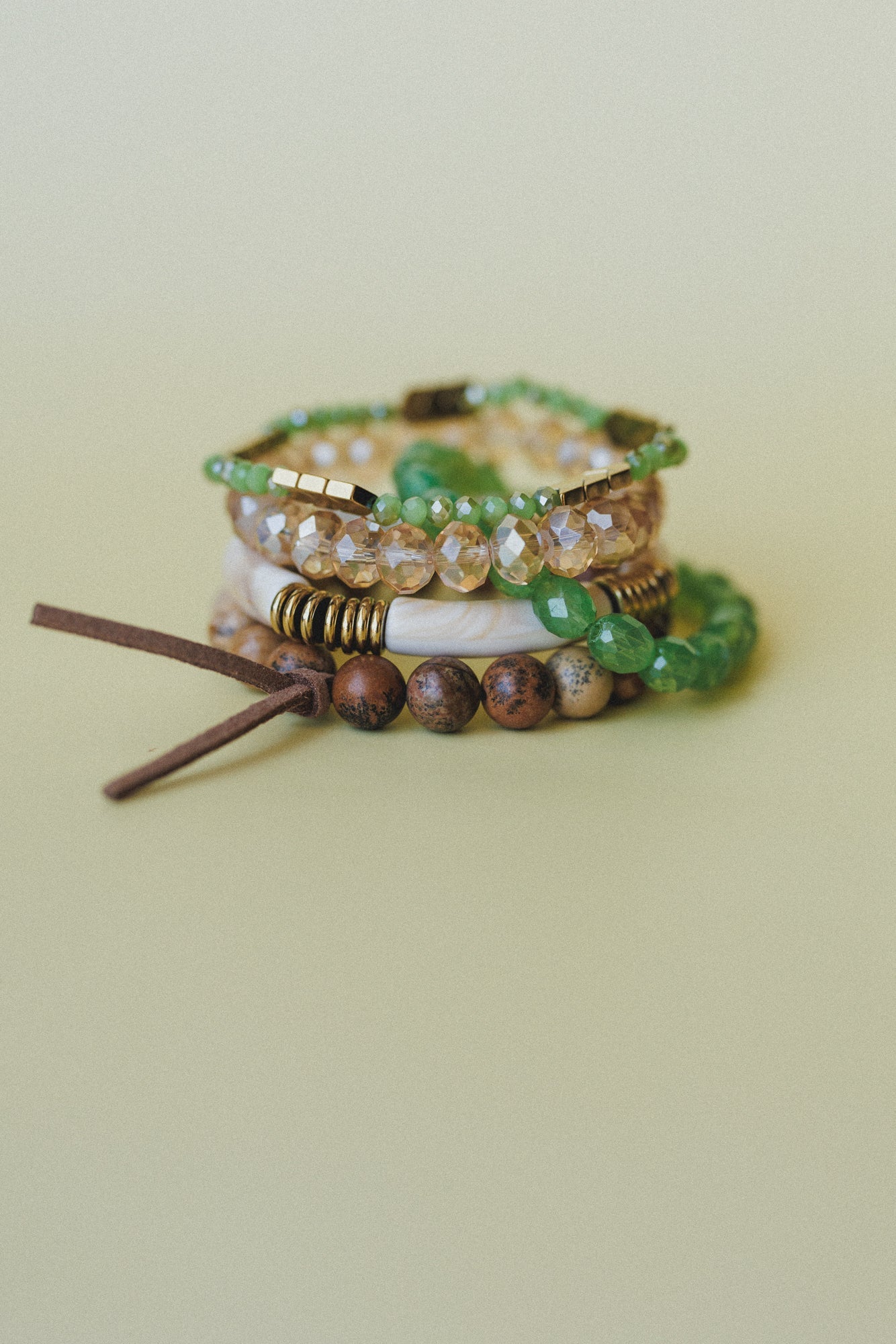 Romilly Bracelet Set - Green Multi