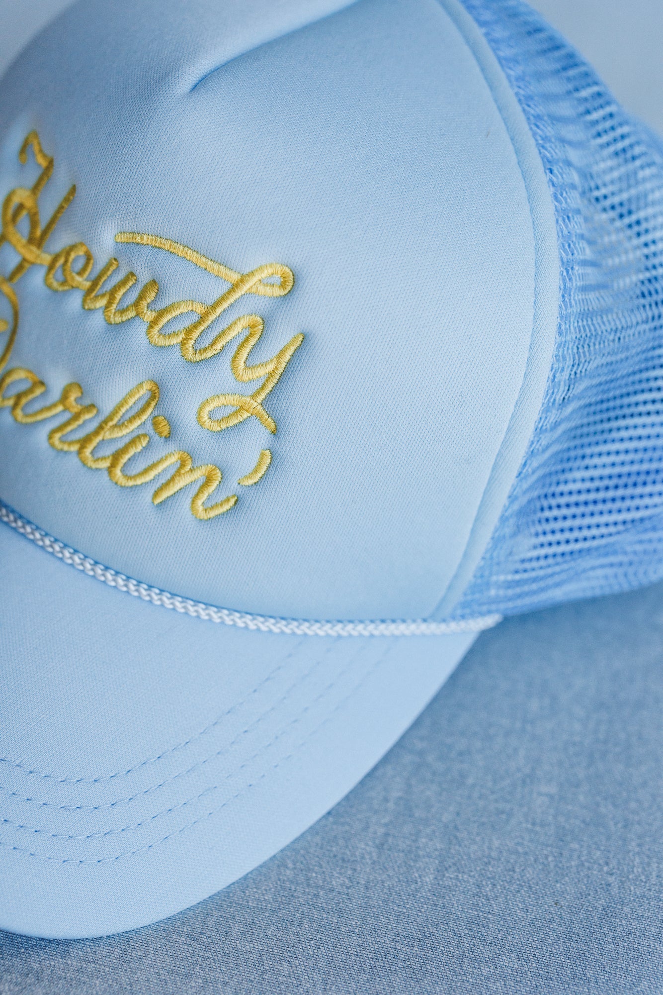 Howdy Darlin Trucker Hat - Light Blue