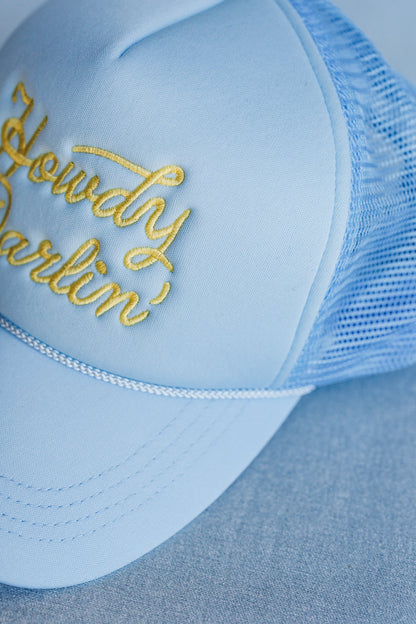 Howdy Darlin Trucker Hat - Light Blue