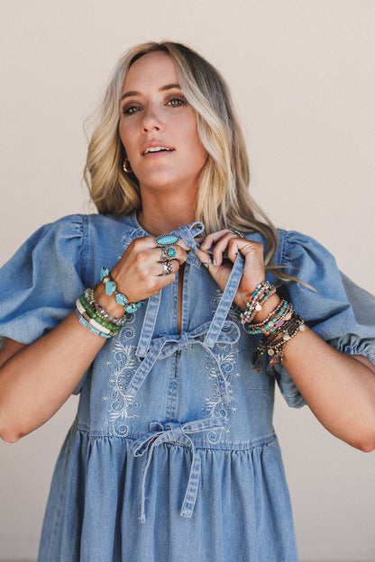 Sunset Doll Denim Dress - Medium Wash