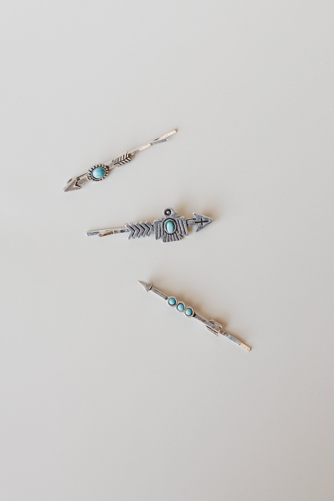 Rustic Arrows Hair Pin Set - Turquoise