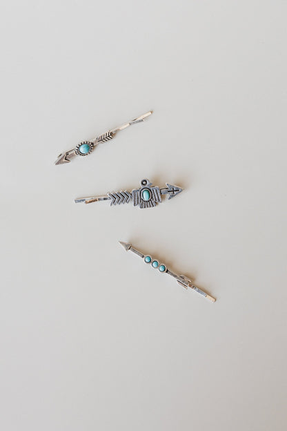 Rustic Arrows Hair Pin Set - Turquoise