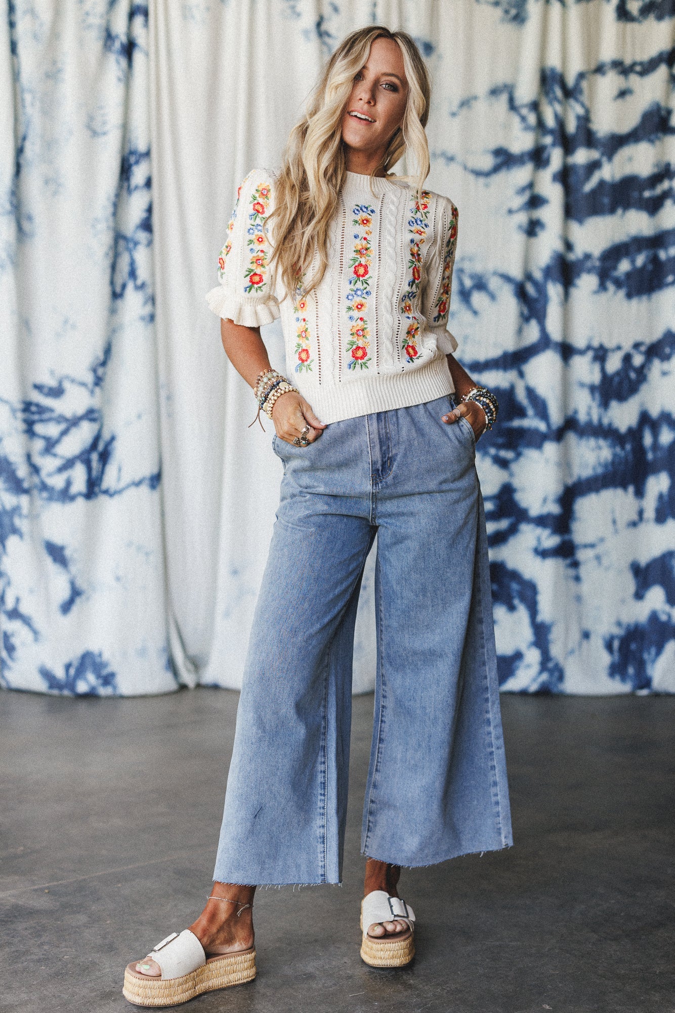 Sugar And Spice Embroidered Top - Cream