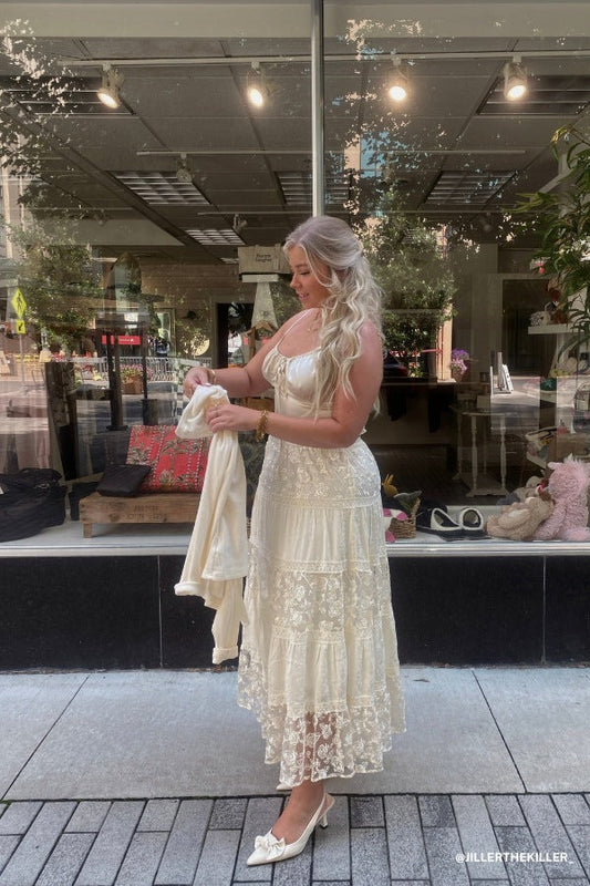 Lace Horizon Maxi Skirt - Cream
