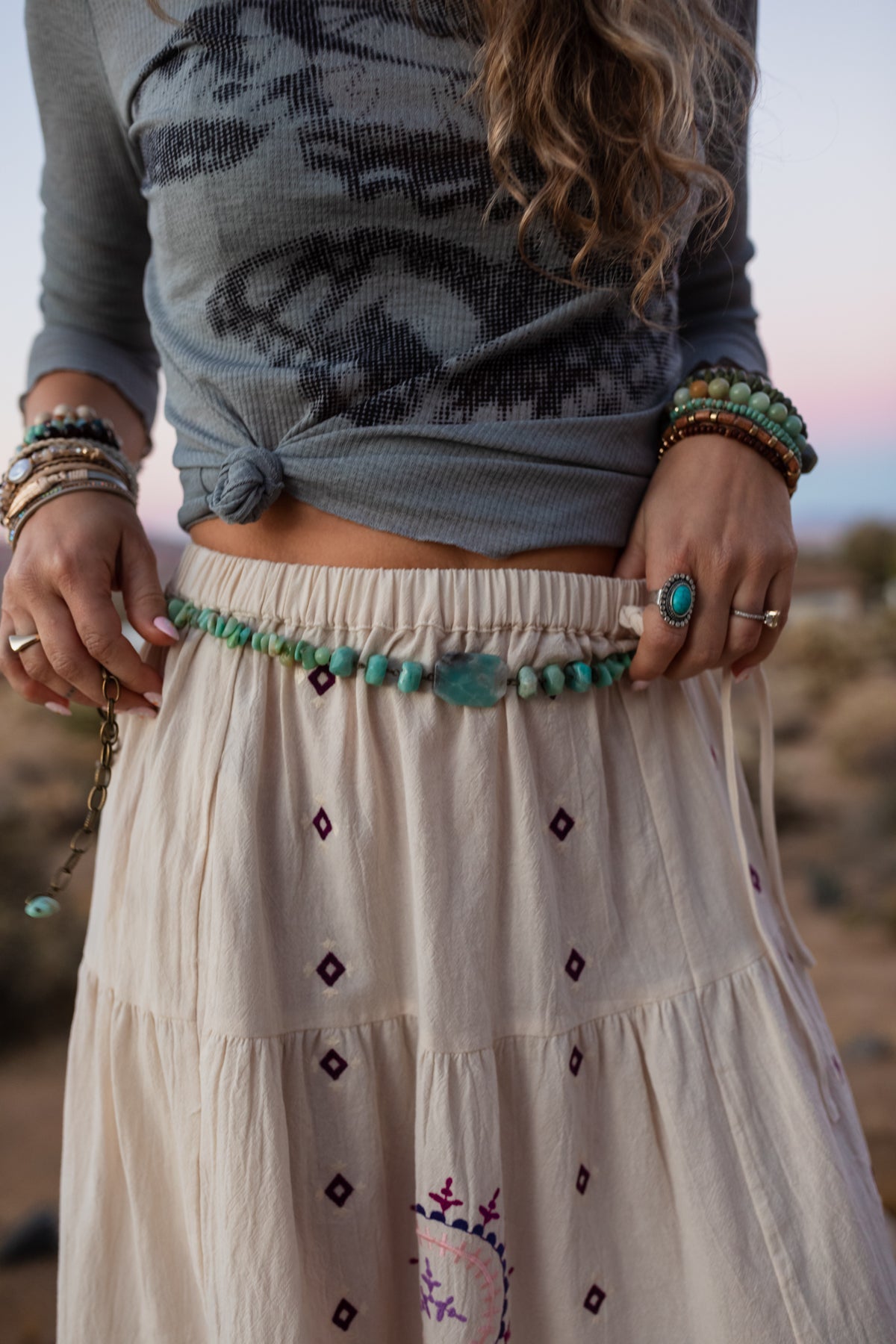 Wild Sky Stone Belt - Blue