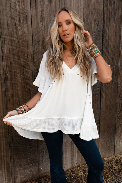 More Than Meets The Eye Tunic Top - Ivory