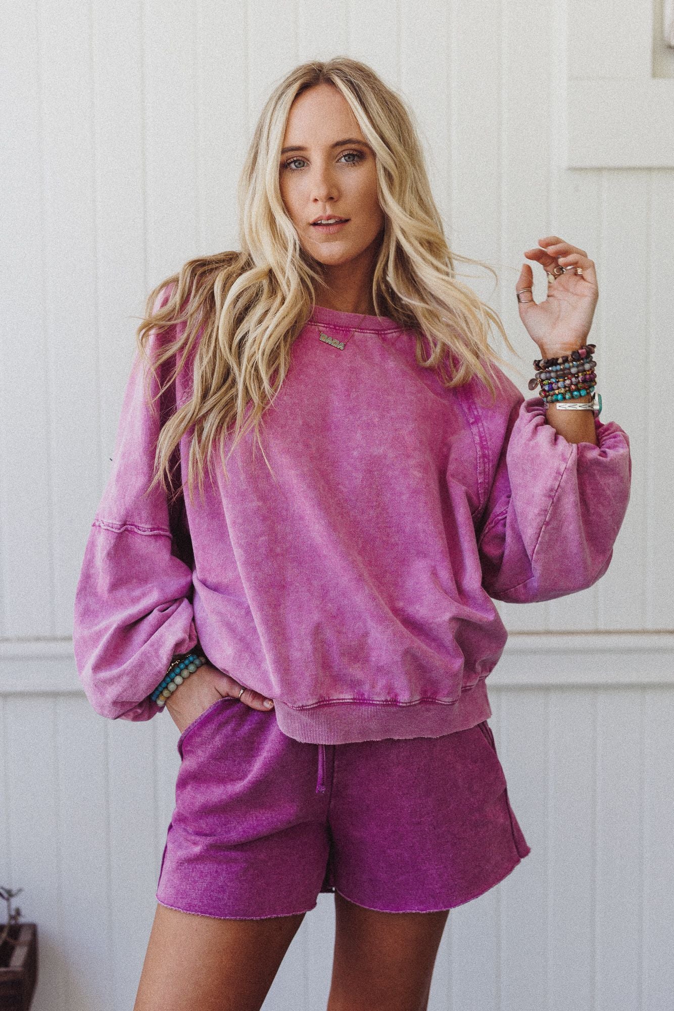 Hibiscus Haze Pullover - Orchid