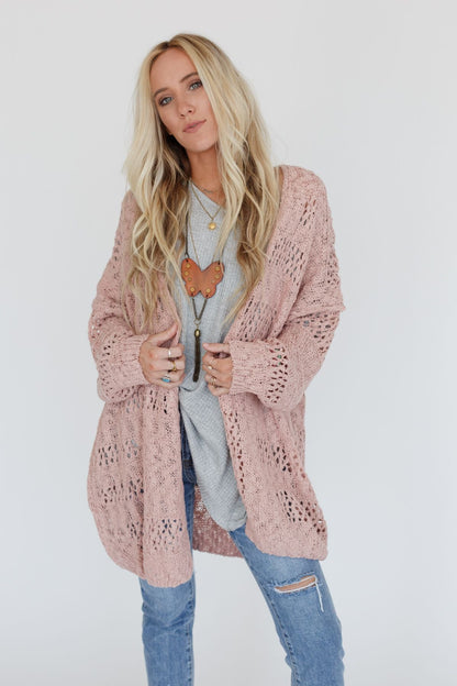 Cara Oversized Cardigan - Pink