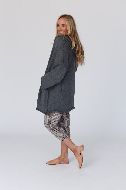 Charlie Oversized Cardigan - Charcoal