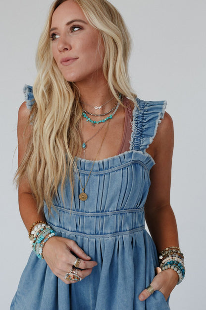 Dazzle In Denim Romper - Denim