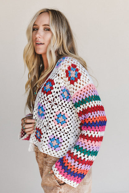 Daisy Moon Crochet Cardigan - Multi