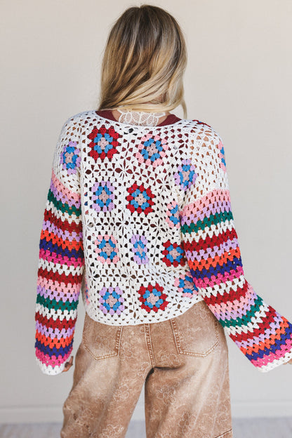 Daisy Moon Crochet Cardigan - Multi