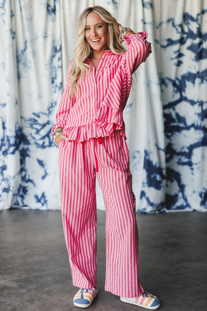 Dreamy Nights Striped Set - Red