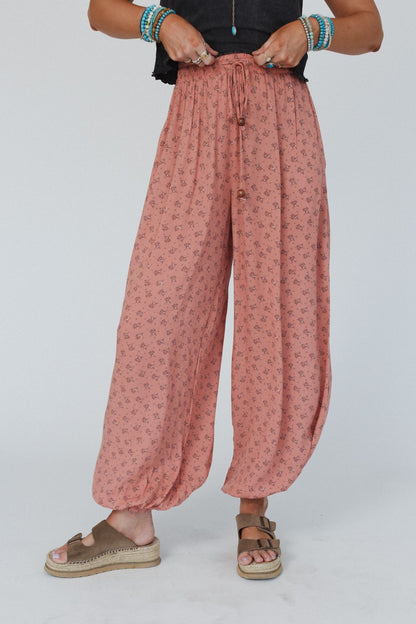 The Nest Emberlyn Wide Leg Cinched Pants - Clay