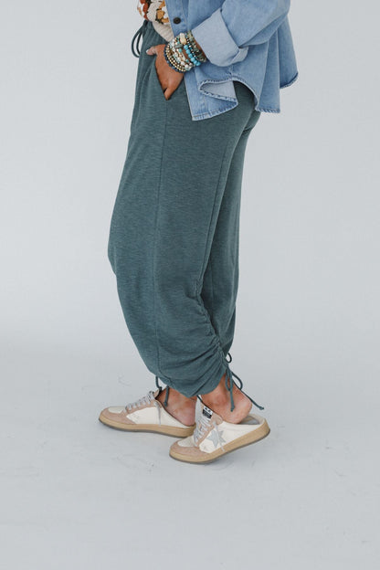 The Nest Solie Cinched Pants - Green Olive