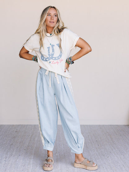 The Nest Lucky You Graphic Tee - Ivory