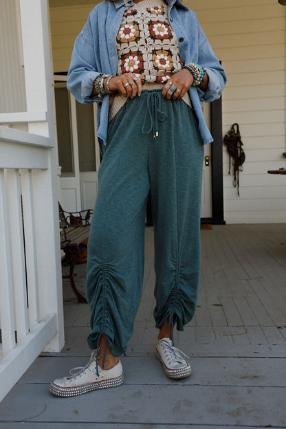 The Nest Solie Cinched Pants - Green Olive