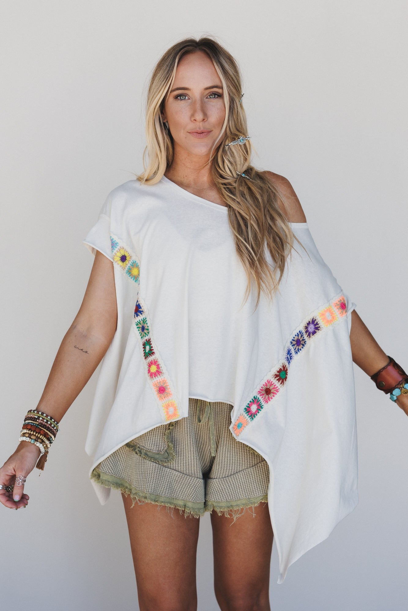 Cottage Bloom Crochet Top - Cream