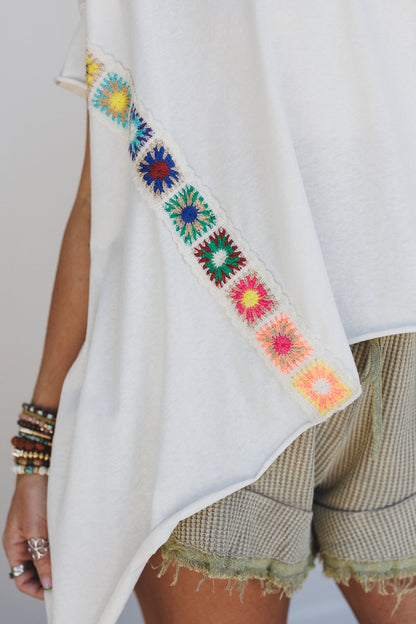 Cottage Bloom Crochet Top - Cream