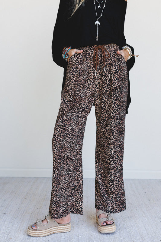 Wild Rhythm Leopard Print Pants - Brown Leopard